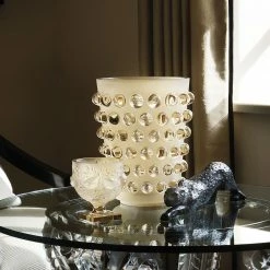 Lalique Mossi Amber 8.25" Vase -wine set shop 1002900 a5