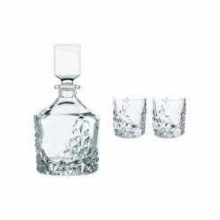 Nachtmann Portmeirion USA Nachtmann Sculpture Decanter And 2 Whiskey Tumblers, Set Of 3