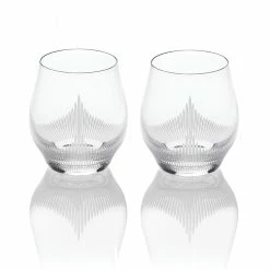Lalique 100 Points Whiskey DOF Tumbler Glasses By James Suckling, Pair