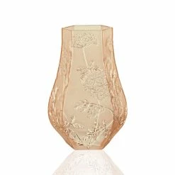 Lalique Ombelles 11.5" Vase, Gold Luster