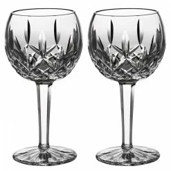 Waterford Crystal Lismore Balloon Wine Glasses, Pair