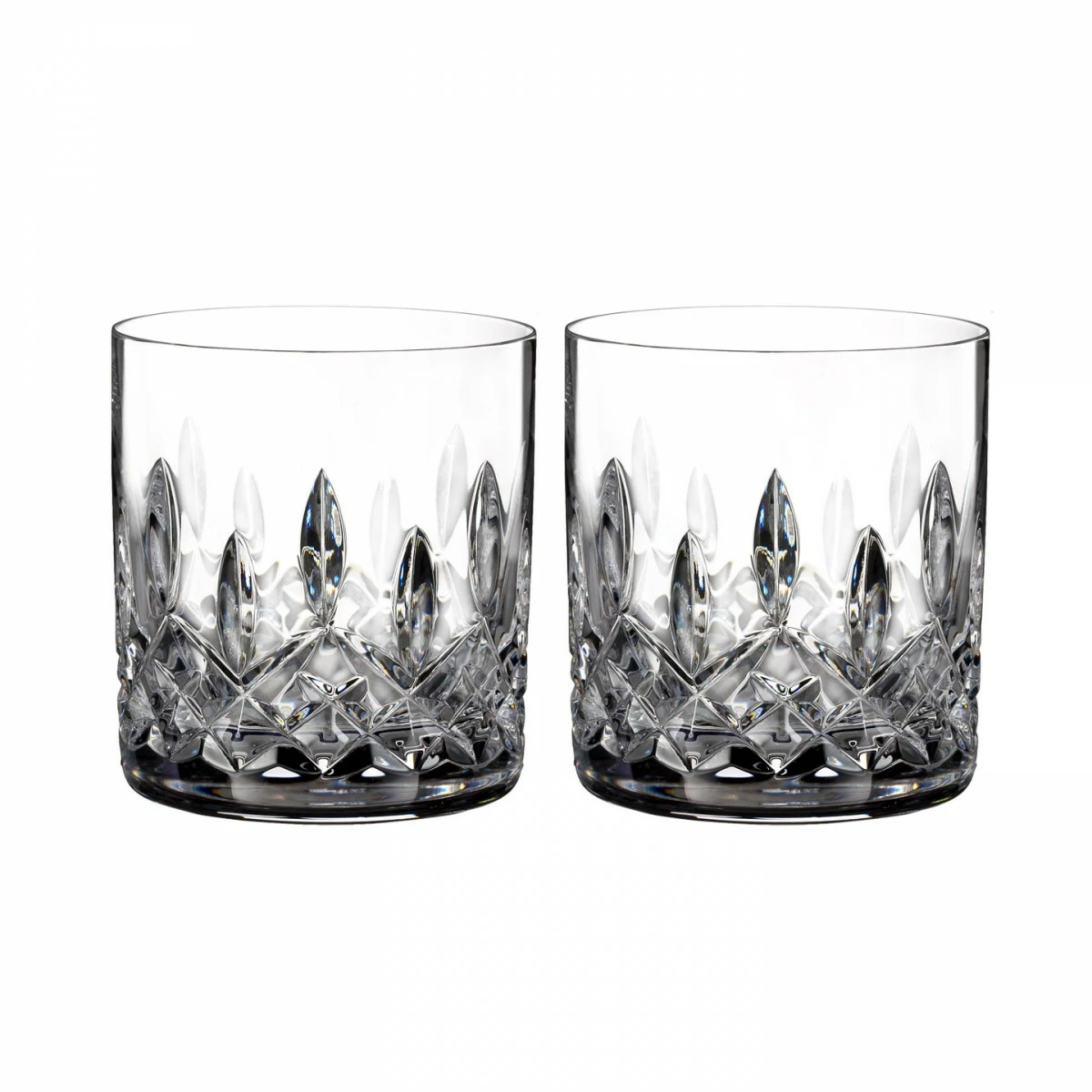 Waterford Crystal, Lismore 5 Oz Straight Sided Whiskey Tumblers, Pair 1 Waterford Crystal, Lismore 5 Oz Straight Sided Whiskey Tumblers, Pair