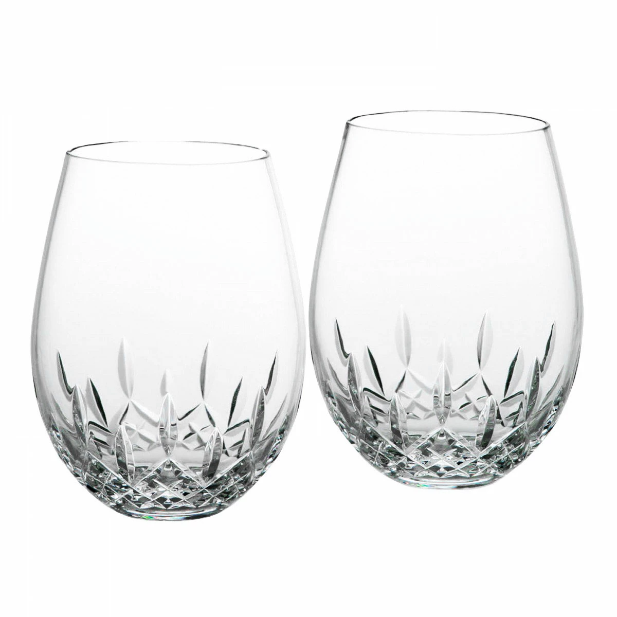 Waterford Crystal Lismore Nouveau Stemless Deep Red Wine Pair 1 Waterford Crystal Lismore Nouveau Stemless Deep Red Wine Pair