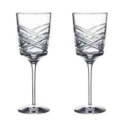 Waterford Crystal Waterford Aran White Wine Glasses, Pair