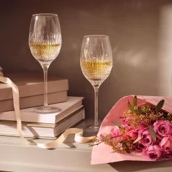 Waterford Crystal Waterford Lismore Diamond White Wine Medium Glasses, Pair -wine set shop 1065339 a6