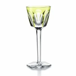 Baccarat Crystal Baccarat Harcourt Rhine Wine Glass, Moss