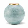 Aerin Calinda 6.1" Round Vase, Blue Grotto, Gold -wine set shop 19120012AE a1