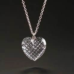 Cashs Crystal Cashs Ireland, Crystal Ireland's True Heart Pendant Necklace, Medium -wine set shop 19248C c heart neck1200