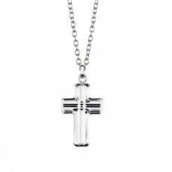 Cashs Crystal Cashs Ireland, St. Brigid's Cross Crystal Pendant Necklace, Medium