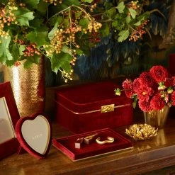 Aerin Valentina Velvet Heart Frame, Cinnabar -wine set shop 20220026AE a3