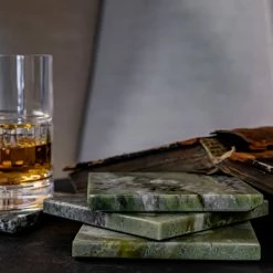 Cashs Crystal Cashs Ireland, Connemara Marble Square Coasters, Set Of Four -wine set shop 20692C a4