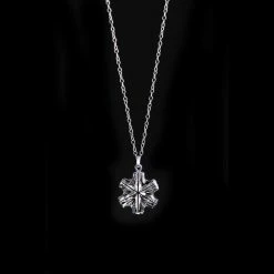 Cashs Crystal Cashs Ireland, Crystal Snowflake Pendant Necklace, Small -wine set shop 20928C c snowflake sm neck161200