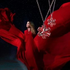 Cashs Crystal Cashs Ireland, Crystal Snowflake Pendant Necklace, Medium -wine set shop 20929C a3