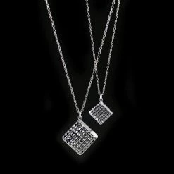 Cashs Crystal Cashs Ireland, Crystal Diamond Kerry Pendant Necklace, Medium