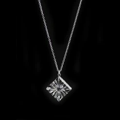 Cashs Crystal Cashs Ireland, Diamond Newgrange Pendant Crystal Necklace, Large
