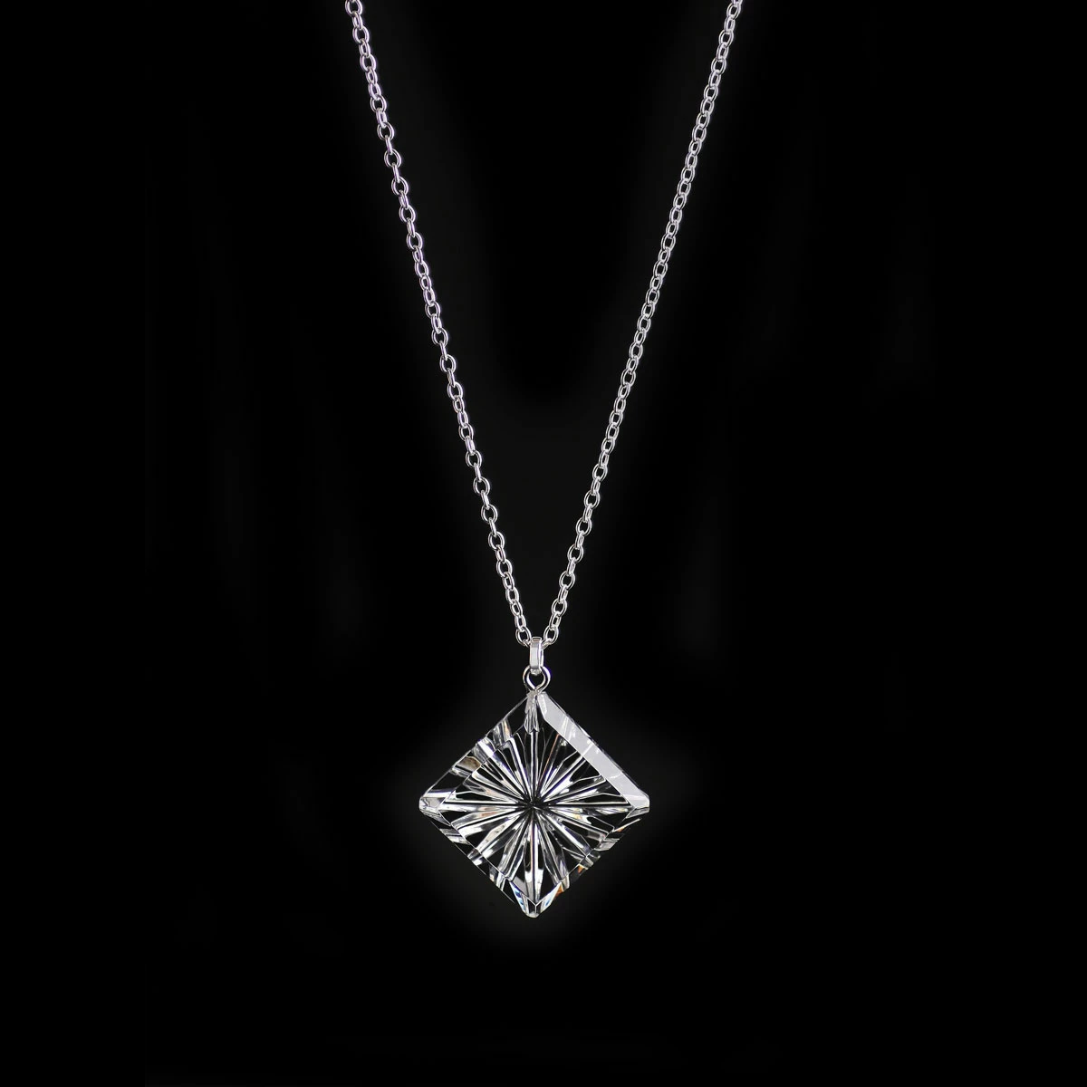 Cashs Crystal Cashs Ireland, Diamond Newgrange Pendant Crystal Necklace, Large 1 Cashs Crystal Cashs Ireland, Diamond Newgrange Pendant Crystal Necklace, Large