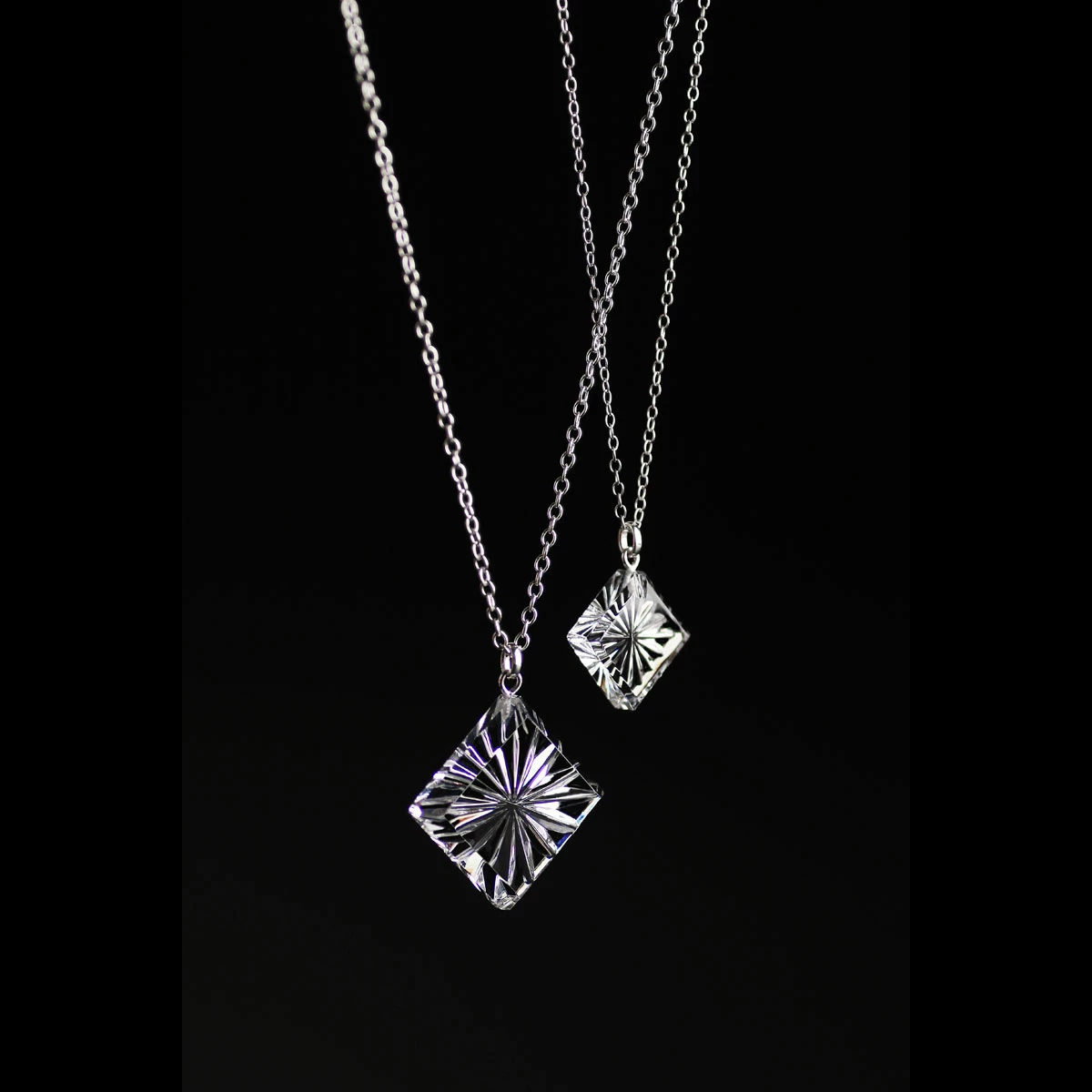 Cashs Crystal Cashs Ireland, Diamond Newgrange Pendant Crystal Necklace, Large 2 Cashs Crystal Cashs Ireland, Diamond Newgrange Pendant Crystal Necklace, Large - Image 2