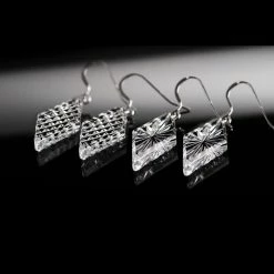 Cashs Crystal Cashs Ireland, Diamond Kerry, Crystal Drop Earrings, French Hook, Pair -wine set shop 20941C a2