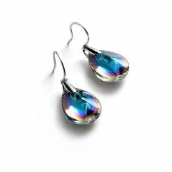 Baccarat Crystal Psydelic Wire Earrings Sterling Silver Blue Scarabee -wine set shop 2106396B a1