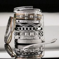 Cashs Crystal Cashs Ireland, Sterling Silver Crystal Pave Pull Up Adjustable Soft Bracelet -wine set shop 21206C a3