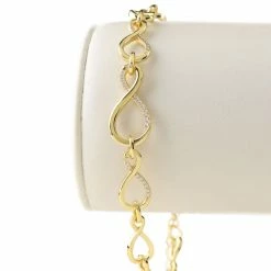 Cashs Crystal Cashs Ireland, Infinity 18k Gold And Crystal Bracelet