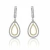 Cashs Crystal Cashs Ireland, Teardrop Sterling Silver And Gold Pave Pierced Earrings -wine set shop 23002C a1