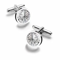 Cashs Crystal Cashs Ireland, Newgrange Crystal Cufflinks, Pair