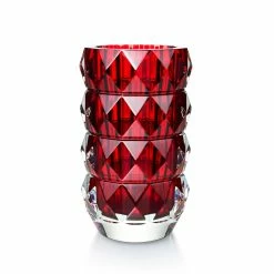 Baccarat Crystal Baccarat Louxor 9" Round Red Vase