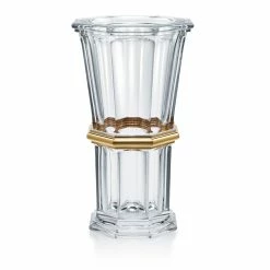 Baccarat Crystal Baccarat Harcourt Straight 12.5" Vase, Gold