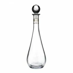 Waterford Crystal, Elegance Tall Crystal Decanter With Round Stopper, Platinum Band