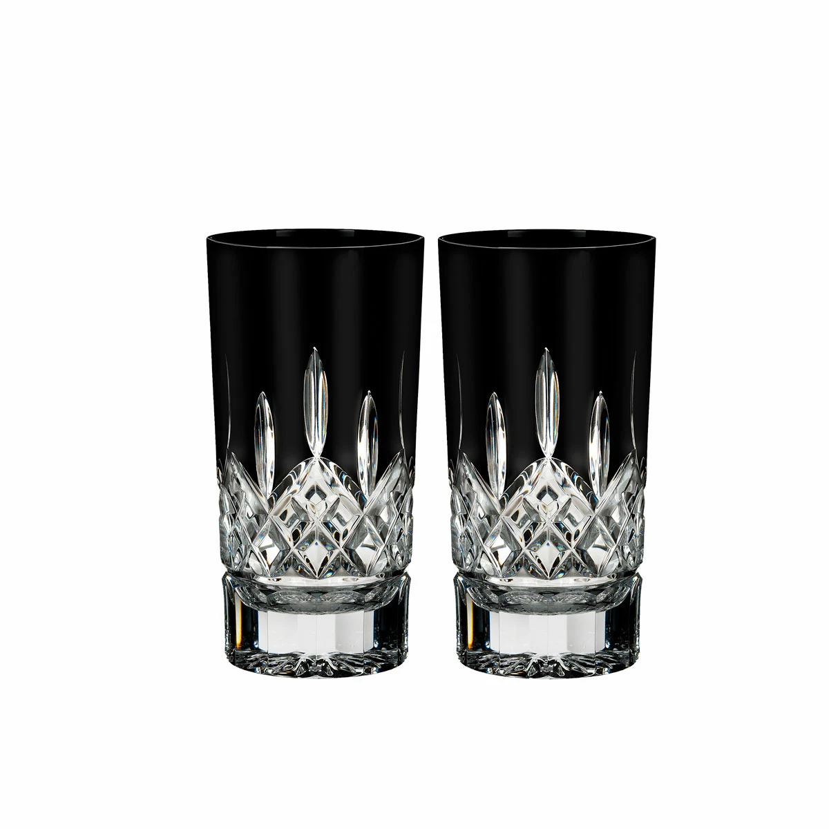 Waterford Crystal, Lismore Black Crystal Hiball Tumbler, Pair 1 Waterford Crystal, Lismore Black Crystal Hiball Tumbler, Pair