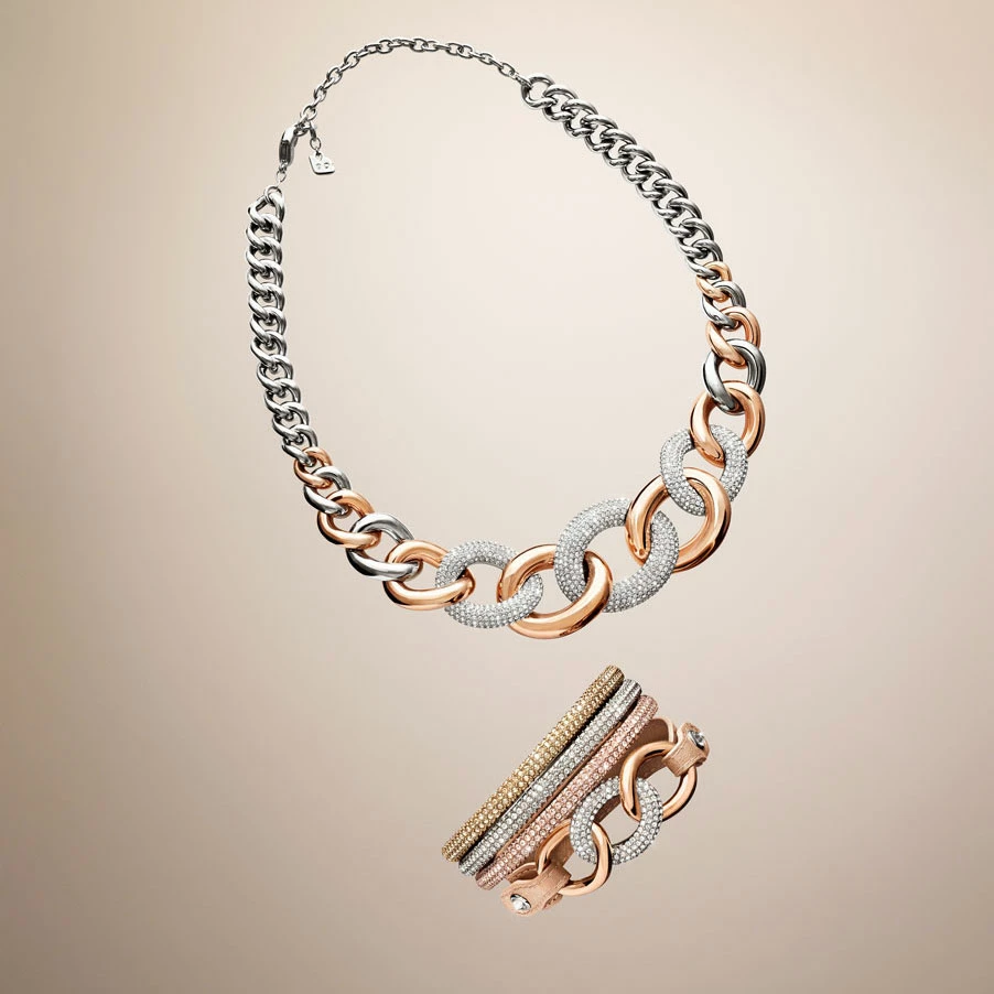 Swarovski Crystal And Rose Gold Stone Bangle Bracelet 3 Swarovski Crystal And Rose Gold Stone Bangle Bracelet - Image 3