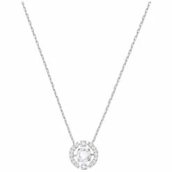 Swarovski Crystal And Rhodium Sparkling Dance Round Necklace