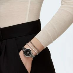 Swarovski Crystal And Rhodium Deluxe Tennis Bracelet -wine set shop 5409771 a3