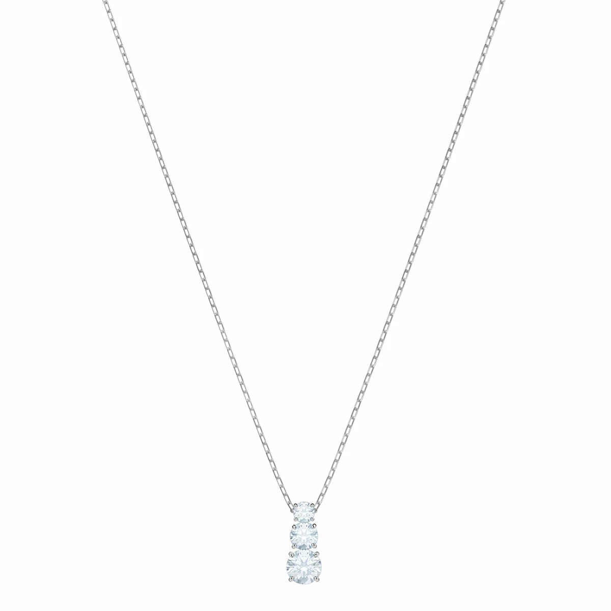 Swarovski Crystal Swarovski Attract Trilogy Round Pendant, White, Rhodium 1 Swarovski Crystal Swarovski Attract Trilogy Round Pendant, White, Rhodium