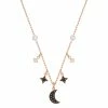 Swarovski Crystal Swarovski Black Crystal And Rose Gold Symbolic Moon Necklace -wine set shop 5429737 a1