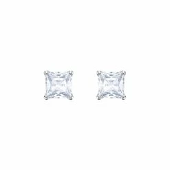 Swarovski Crystal Swarovski Attract Stud Pierced Earrings, White, Rhodium