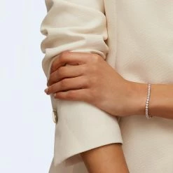 Swarovski Crystal And Rose Gold Tennis Bracelet -wine set shop 5464948 a3