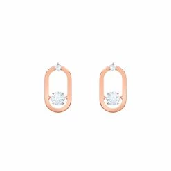 Swarovski Crystal Swarovski North, Sparkling Dance Pierced Earrings, White, Rose Gold