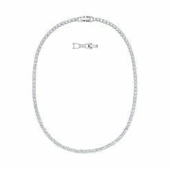 Swarovski Crystal Swarovski Tennis Deluxe Necklace, White, Rhodium