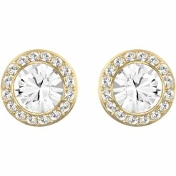 Swarovski Crystal Swarovski Angelic Stud Pierced Earrings, White, Gold