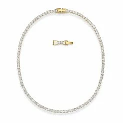 Swarovski Crystal Swarovski Necklace Tennis Deluxe All-Around Deluxe Gold