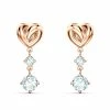 Swarovski Crystal Swarovski Lifelong Heart Pierced Earrings Dangle Crystal Rose Gold -wine set shop 5517942 a1