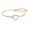 Swarovski Crystal Gold Infinity Heart Bangle Bracelet -wine set shop 5518869 a1