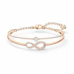 Swarovski Crystal Swarovski Bracelet Infinity Bangle Chain Crystal Rose Gold M