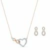 Swarovski Crystal Swarovski Infinity Necklace And Earring Set Heart Infinity Crystal Rose Gold -wine set shop 5521040 a1