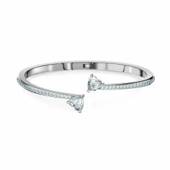 Swarovski Crystal Swarovski Bracelet Attract Soul Bangle Heart Crystal Rhodium Silver Small