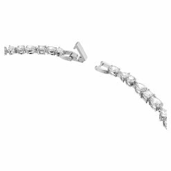 Swarovski Crystal Swarovski Tennis Deluxe Mixed V Necklace, White, Rhodium Plated -wine set shop 5556917 a4