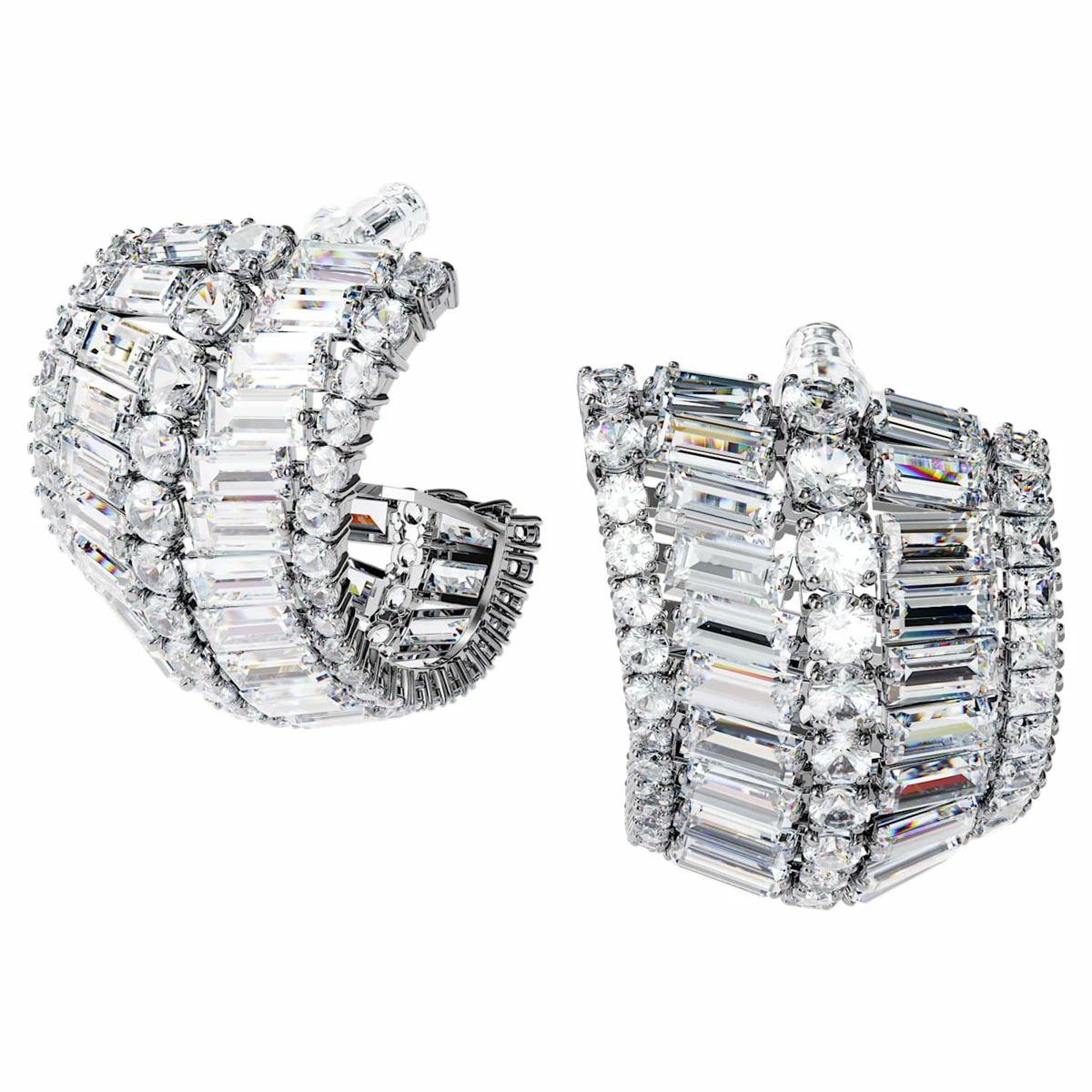 Swarovski Hyperbola Earrings, Large, White, Rhodium Plated, Pair 2 Swarovski Hyperbola Earrings, Large, White, Rhodium Plated, Pair - Image 2