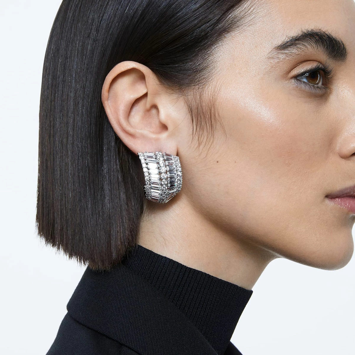 Swarovski Hyperbola Earrings, Large, White, Rhodium Plated, Pair 3 Swarovski Hyperbola Earrings, Large, White, Rhodium Plated, Pair - Image 3